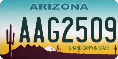 AZ license plate AAG2509