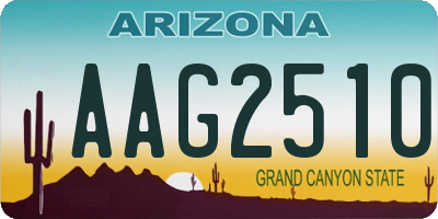 AZ license plate AAG2510