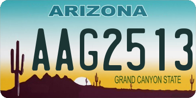 AZ license plate AAG2513