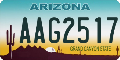 AZ license plate AAG2517