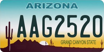AZ license plate AAG2520