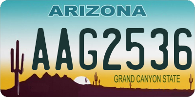 AZ license plate AAG2536