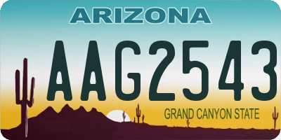 AZ license plate AAG2543