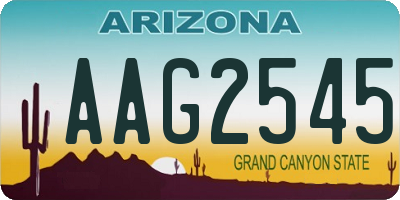AZ license plate AAG2545