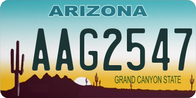 AZ license plate AAG2547