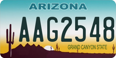 AZ license plate AAG2548