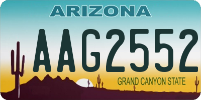 AZ license plate AAG2552