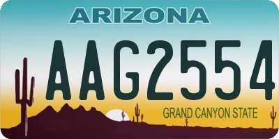 AZ license plate AAG2554