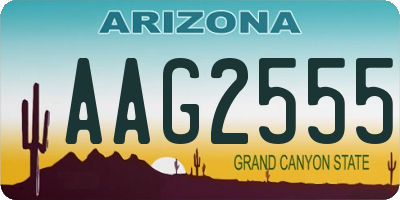 AZ license plate AAG2555