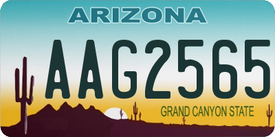 AZ license plate AAG2565