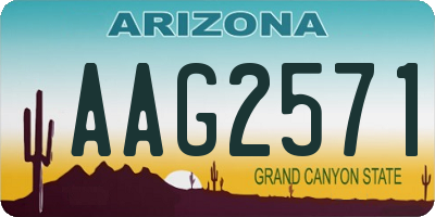AZ license plate AAG2571
