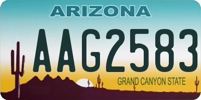 AZ license plate AAG2583