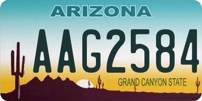 AZ license plate AAG2584