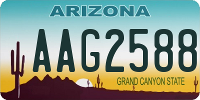 AZ license plate AAG2588