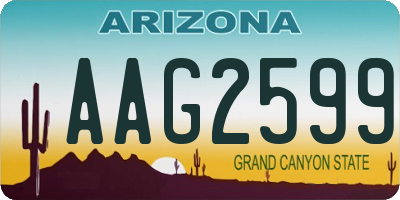 AZ license plate AAG2599