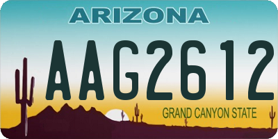 AZ license plate AAG2612