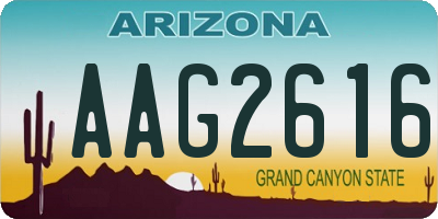 AZ license plate AAG2616