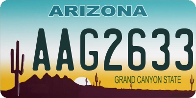 AZ license plate AAG2633