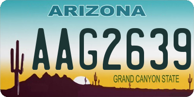 AZ license plate AAG2639
