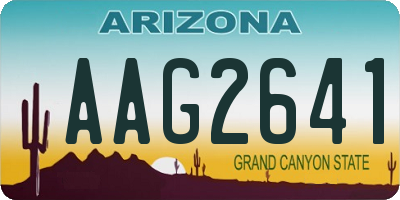 AZ license plate AAG2641