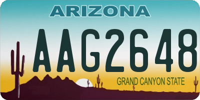 AZ license plate AAG2648