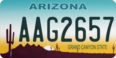 AZ license plate AAG2657