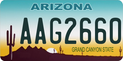 AZ license plate AAG2660