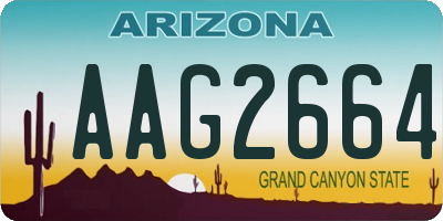 AZ license plate AAG2664