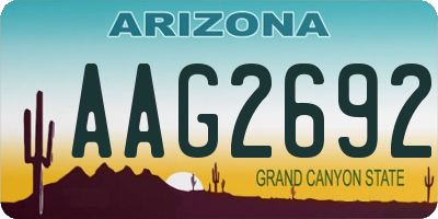 AZ license plate AAG2692
