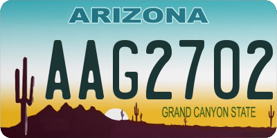 AZ license plate AAG2702