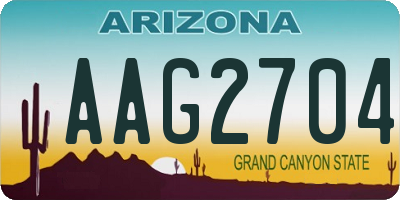 AZ license plate AAG2704
