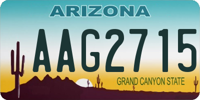 AZ license plate AAG2715