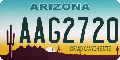 AZ license plate AAG2720