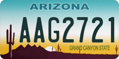 AZ license plate AAG2721
