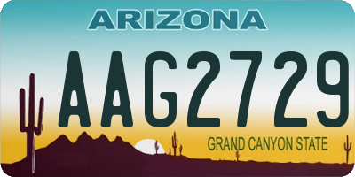 AZ license plate AAG2729