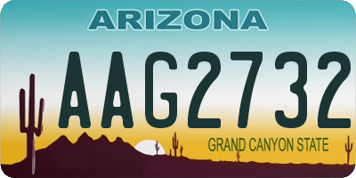 AZ license plate AAG2732