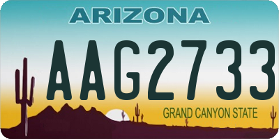 AZ license plate AAG2733
