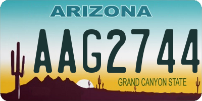 AZ license plate AAG2744