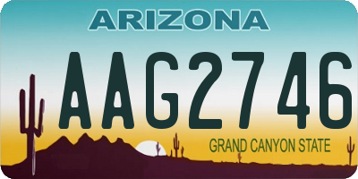 AZ license plate AAG2746