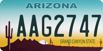 AZ license plate AAG2747