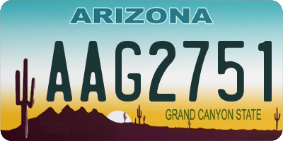 AZ license plate AAG2751