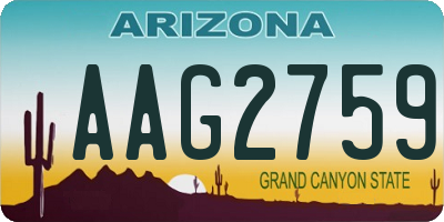 AZ license plate AAG2759