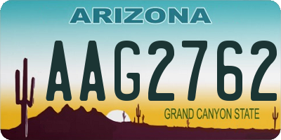 AZ license plate AAG2762