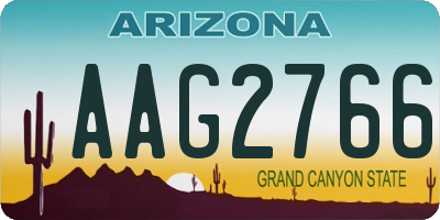 AZ license plate AAG2766