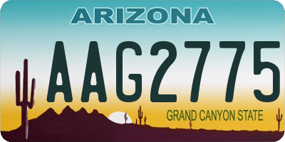 AZ license plate AAG2775