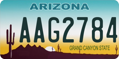 AZ license plate AAG2784
