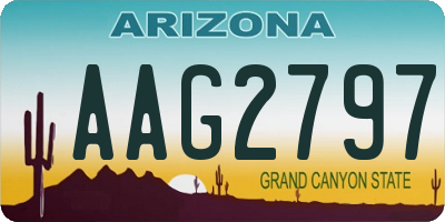 AZ license plate AAG2797