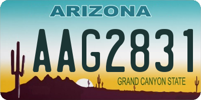 AZ license plate AAG2831