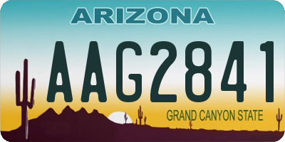 AZ license plate AAG2841