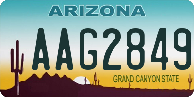 AZ license plate AAG2849